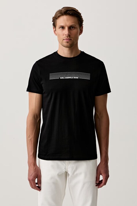 Karl Lagerfeld Jeans T-shirt damski bawełniany czarny B3M17001