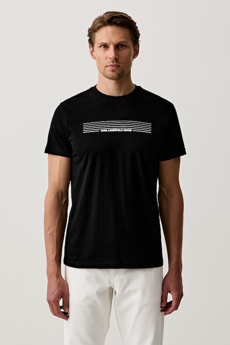 Karl Lagerfeld Jeans T-shirt damski bawełniany czarny B3M17001