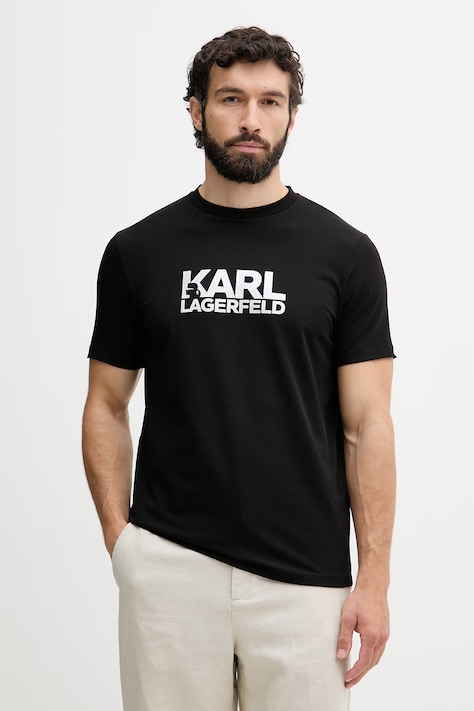 Karl Lagerfeld tričko pánské bavlněné černé 500235.755780