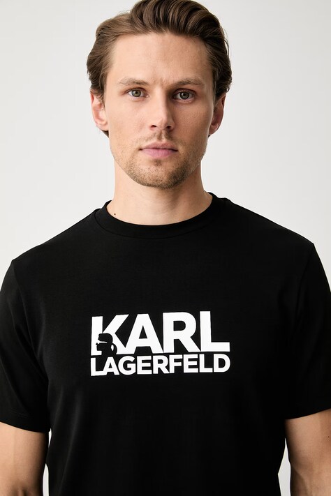 Karl Lagerfeld футболка для мужчин из хлопка чёрная 500235.755780