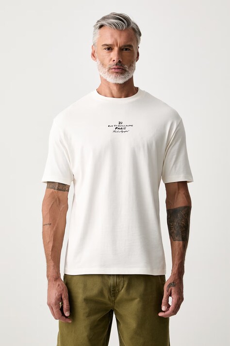 Karl Lagerfeld T-shirt męski bawełniany biały 563225.755136