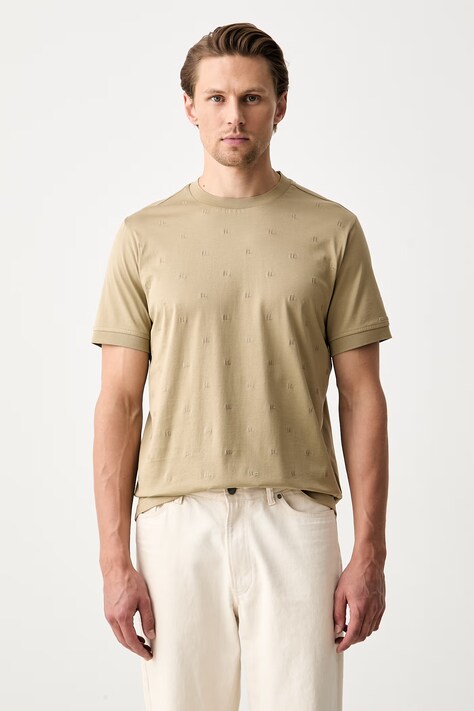 Karl Lagerfeld T-shirt męski bawełniany zielony 563200.755001