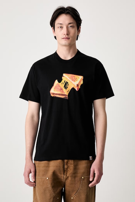Carhartt WIP S/S Cheese Toast T-shirt bawełniany męski czarny I036882