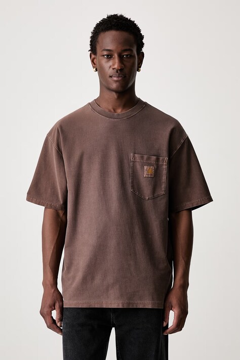 Carhartt WIP S/S Loose Pocket T-shirt bawełniany męski brązowy I036863