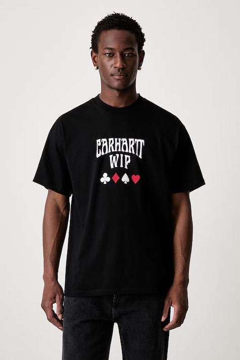 Carhartt WIP S/S Deck T-shirt bawełniany męski czarny I037548