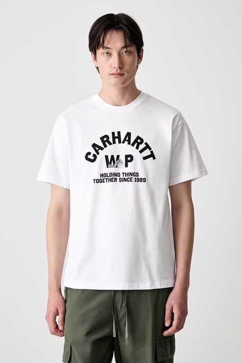 Carhartt WIP S/S Column T-shirt bawełniany męski biały I037542