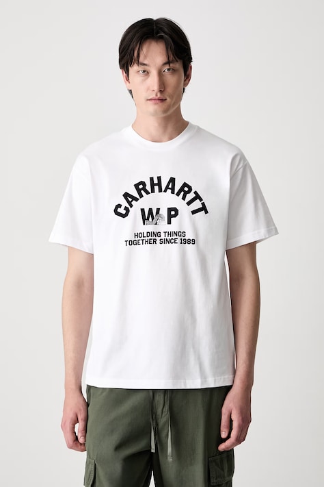 Carhartt WIP S/S Column T-shirt bawełniany męski biały I037542