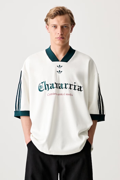adidas Originals x Willy Chavarria T-shirt oversize z bawełną męski beżowy KY7708
