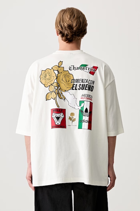 adidas Originals x Willy Chavarria T-shirt oversize bawełniany męski beżowy KY7707