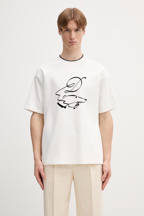 Drôle de Monsieur Dandy Dog T-shirt bawełniany męski biały L-TS332-CO002
