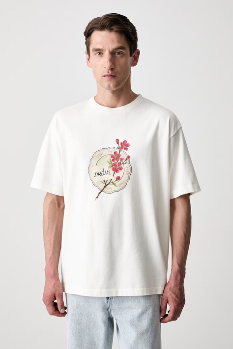 Drôle de Monsieur Porcelaine T-shirt bawełniany męski beżowy L-TS329-CO248