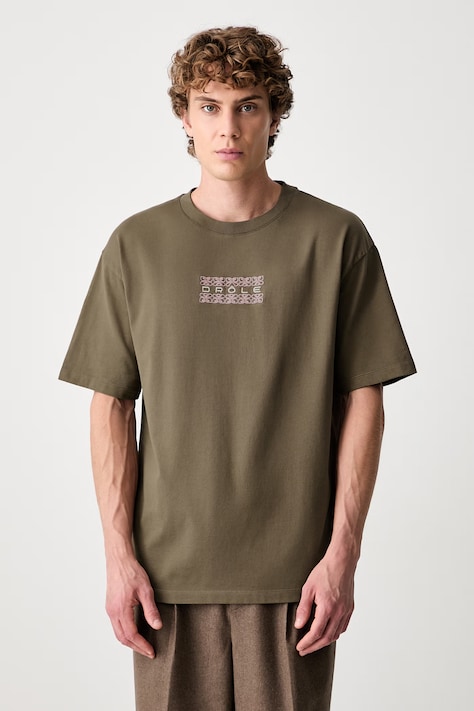 Drôle de Monsieur Ornements t-shirt cotton Men's green L-TS326-CO248