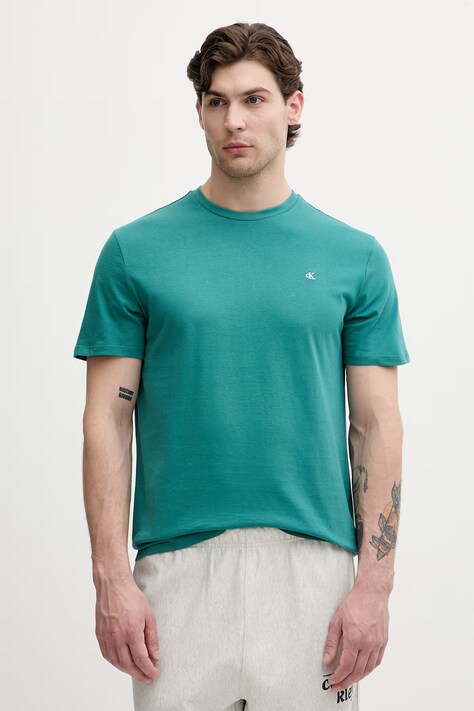 Calvin Klein Jeans T-shirt męski bawełniany zielony LV14RD254G