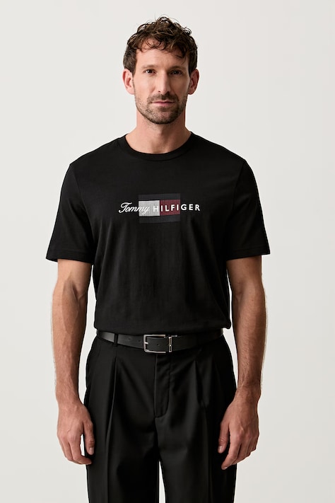 Tommy Hilfiger T-shirt męski bawełniany czarny MW0MW43226