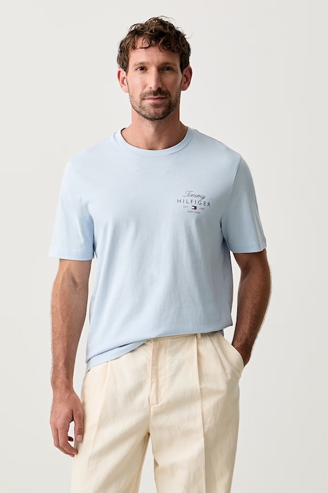 Tommy Hilfiger T-shirt męski bawełniany niebieski MW0MW43224