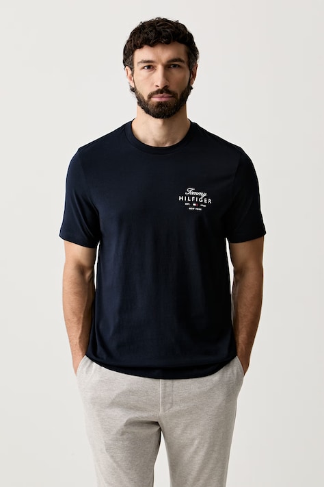Tommy Hilfiger T-shirt męski bawełniany granatowy MW0MW43224
