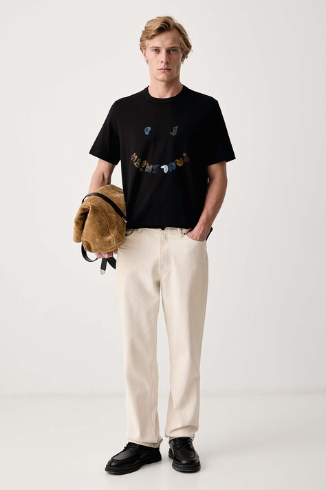 PS Paul Smith T-shirt męski bawełniany czarny M2R-220X-WP6085