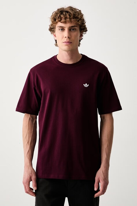 adidas Originals t-shirt ανδρικό βαμβακερό Trefoil Essentials μπορντό KW5050
