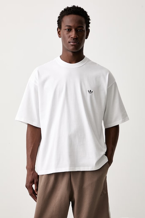 adidas Originals tricou pentru bărbați din bumbac Trefoil alb KS9760