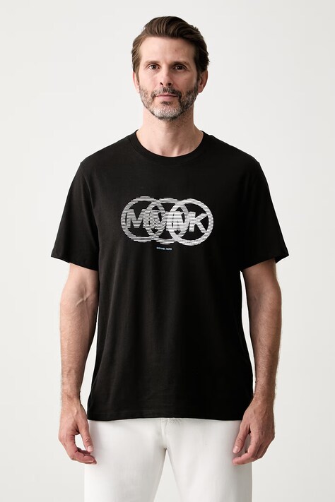 Michael Kors T-shirt męski bawełniany czarny CT6531IFV4