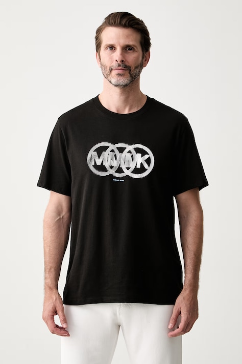 Michael Kors T-shirt męski bawełniany czarny CT6531IFV4