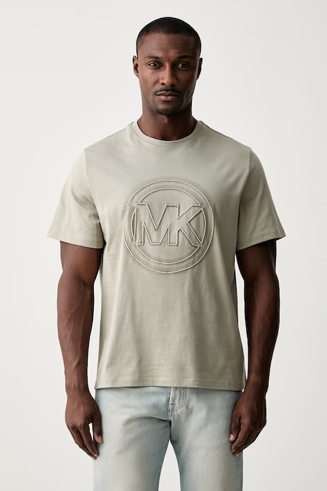 Michael Kors T-shirt męski bawełniany zielony CT65325FV4