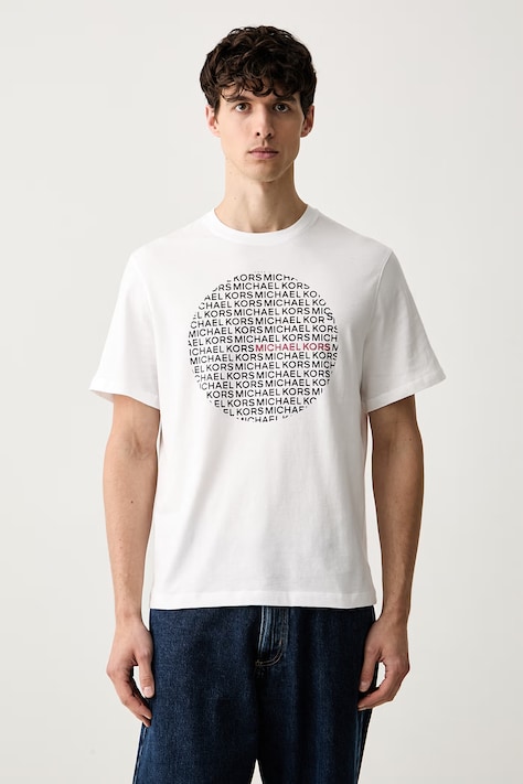 Michael Kors T-shirt męski bawełniany biały CT6531HFV4