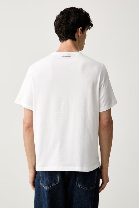 Michael Kors T-shirt męski bawełniany biały CT6531HFV4