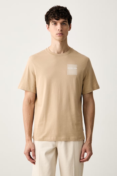 Michael Kors T-shirt męski bawełniany beżowy CS552MZFV4