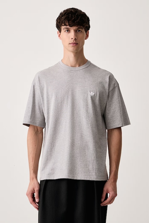 adidas Originals T-shirt męski z bawełną Trefoil Essentials szary IA7533