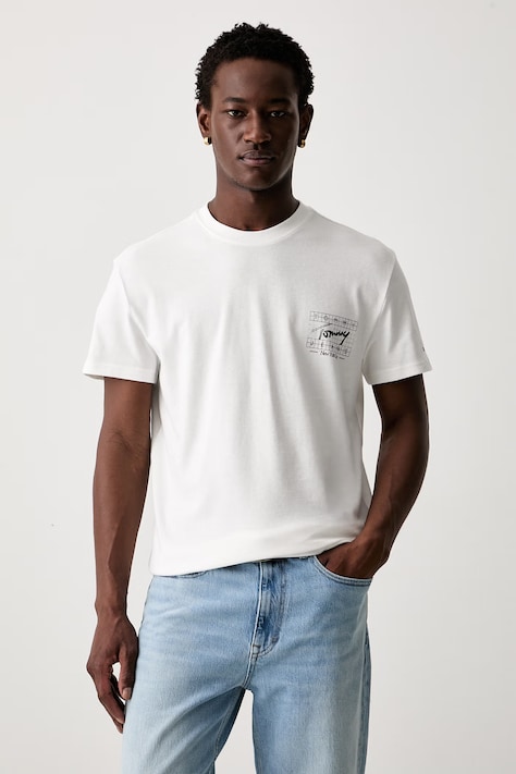 Tommy Jeans T-shirt męski bawełniany beżowy DM0DM23177