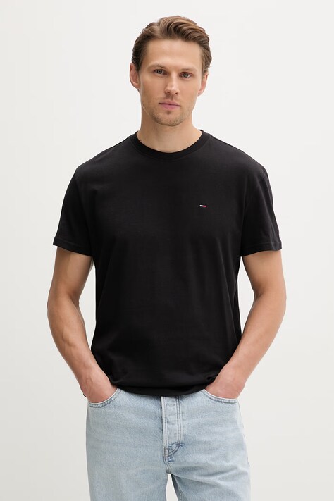 Tommy Jeans T-shirt oversize męski bawełniany czarny DM0DM22504