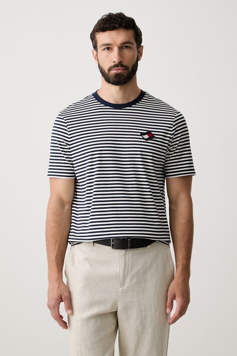 Tommy Hilfiger tričko pánské bavlněné námořnické modré MW0MW43388