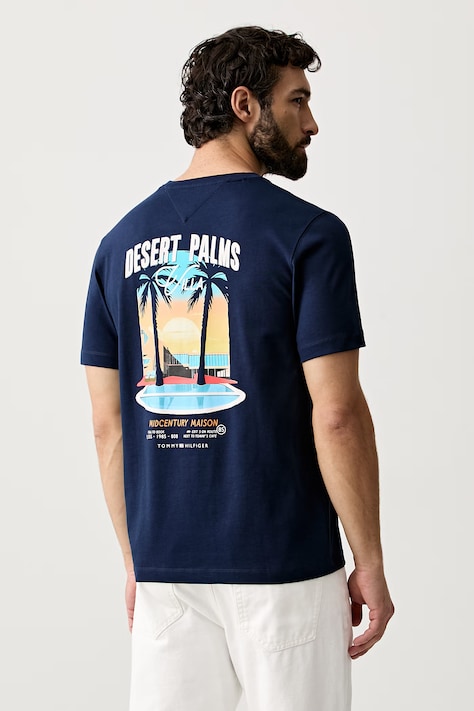 Tommy Hilfiger T-shirt męski bawełniany granatowy MW0MW43198