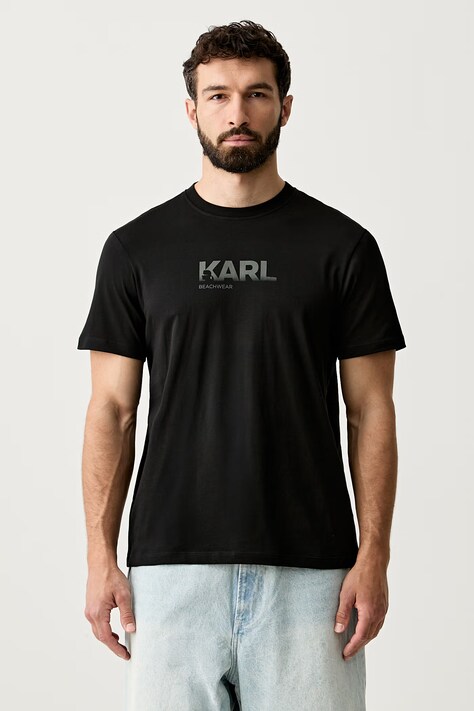 Karl Lagerfeld t-shirt ανδρικό βαμβακερό μαύρο B3M46006
