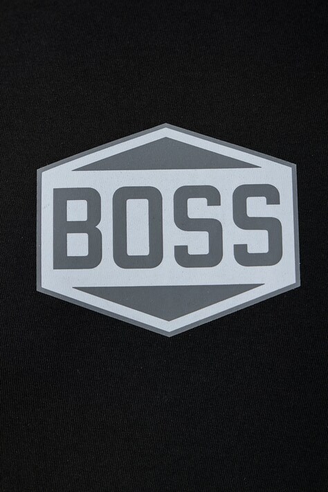 BOSS Orange футболка чоловіча бавовняна Te_LogoTape2 — AW26-TSMZSW, чорний — фото 5