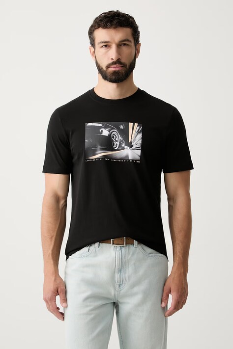 BOSS Orange T-shirt męski bawełniany Te_Motors czarny 50566627