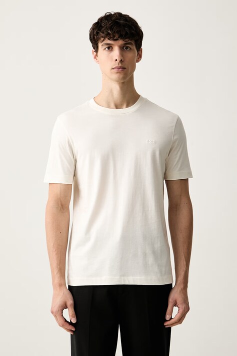 BOSS T-shirt męski bawełniany Thompson biały 50565995