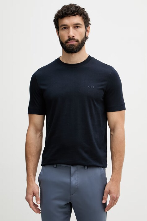 BOSS T-shirt męski bawełniany Thompson granatowy 50565995
