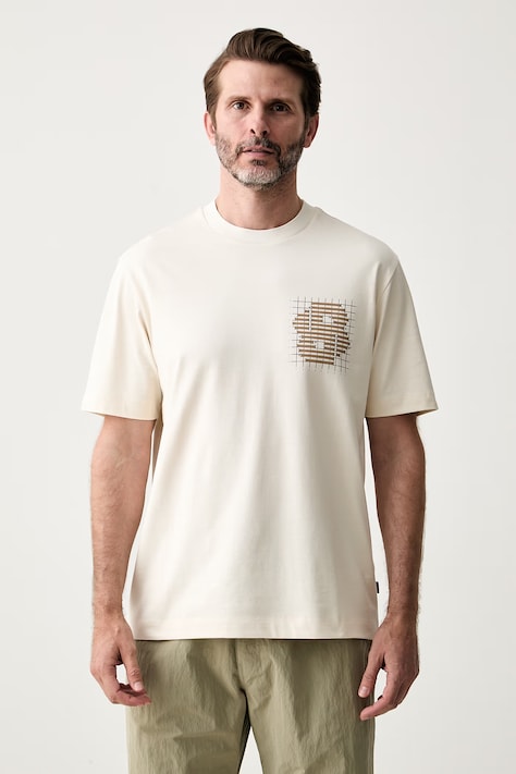 BOSS T-shirt męski bawełniany C-Tigerman biały 50565606