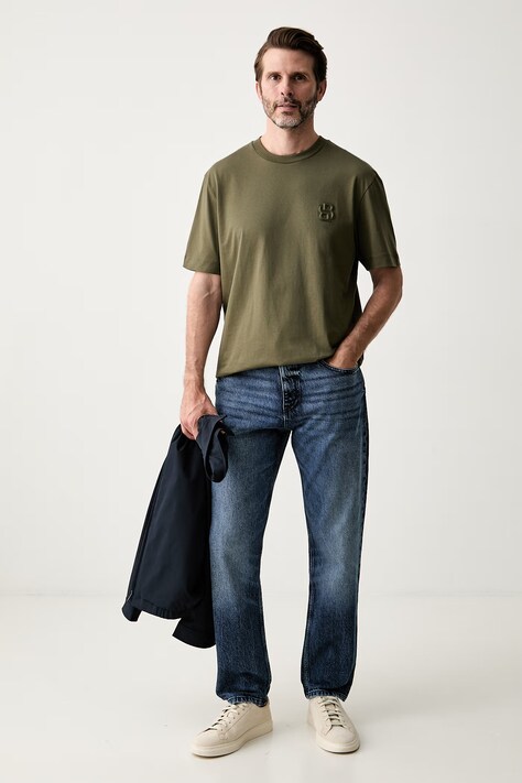 BOSS T-shirt męski bawełniany C-Tames zielony 50565044