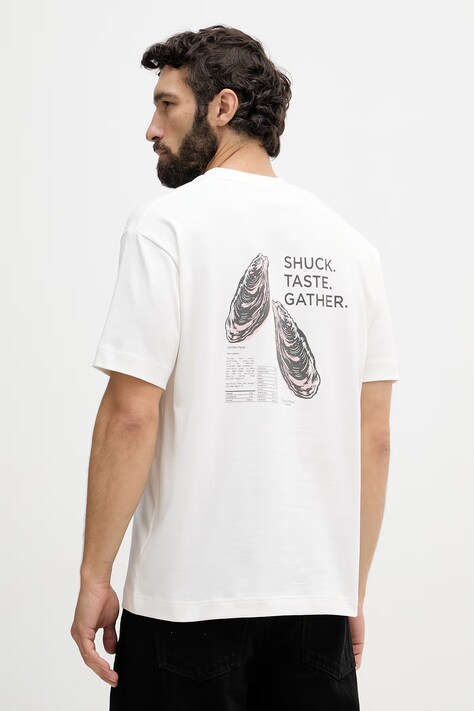 Marc O'Polo T-shirt męski bawełniany beżowy 5000014278