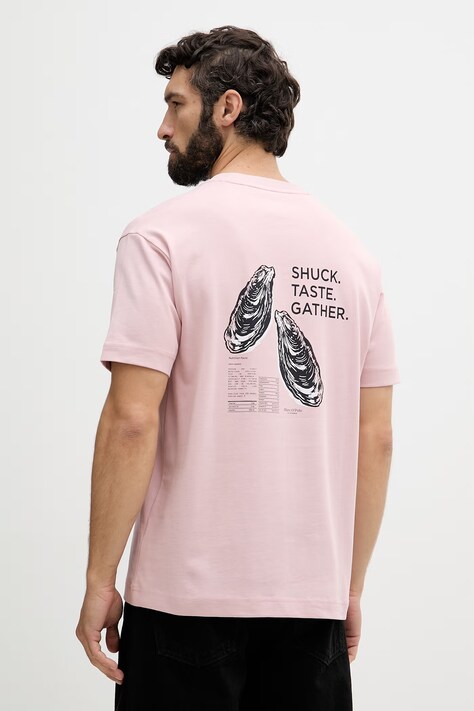 Marc O'Polo T-shirt męski bawełniany różowy 5000014278