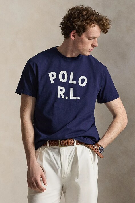 Polo Ralph Lauren T-shirt męski bawełniany granatowy 710B20222