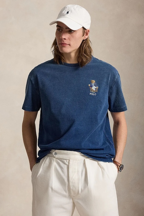 Polo Ralph Lauren T-shirt męski bawełniany granatowy 710B18560