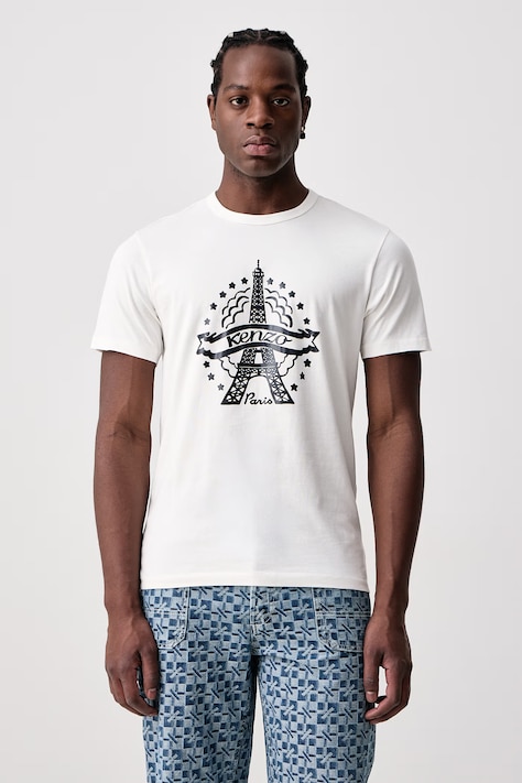 Kenzo Футболка для мужчин из хлопка бежевая FG65TS1664SG