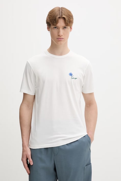 Kenzo T-shirt męski bawełniany biały FG65TS1624SG
