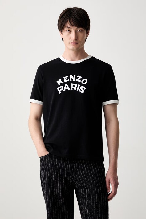 Kenzo T-shirt męski bawełniany czarny FG65TS1644SK