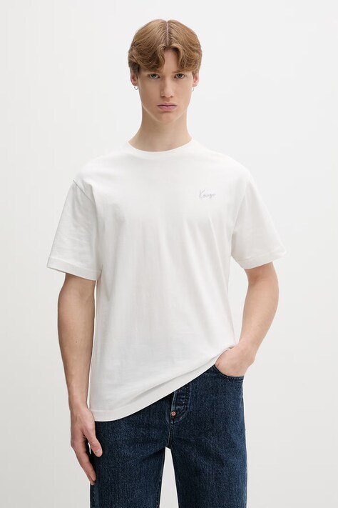 Kenzo T-shirt męski bawełniany biały FG65TS2854SG