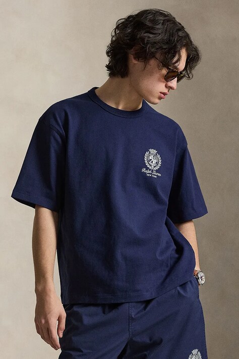 Polo Ralph Lauren T-shirt męski bawełniany granatowy 710B19623